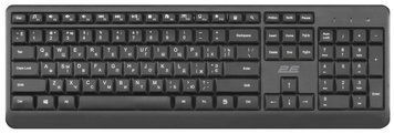 Клавіатура мембранна 2E KS220 106key, WL, EN/UK/RU, чорний (2E-KS220WB) [113502]
