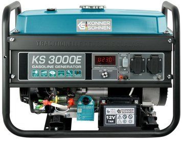 Генератор бензиновий Konner&Sohnen KS 3000E, 230В, 3.0кВт, електростартер, 46.1кг (KS3000E) [105944]