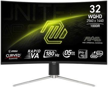 Монітор MSI 31.5" MAG 325CQRF-QD-E2 2xHDMI, DP, USB-C, 2xUSB, VA, 2560x1440, 180Hz, 0.5ms, sRGB 141%, CURVED, AdaptiveSync, HAS (9S6-3DC14H-093) [112612]