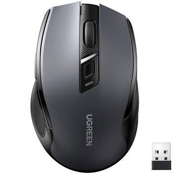 Мишка UGREEN 2.4GHz MU006 бездротова, Bluetooth, 4000dpi., 4кн.,Silence Design, Чорна (15063) [401303]