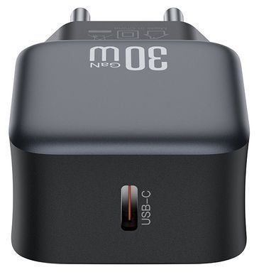 Мережевий зардний пристрій XO L155 - 30W PD Single port USB-C Black (L155_Black) [202500]