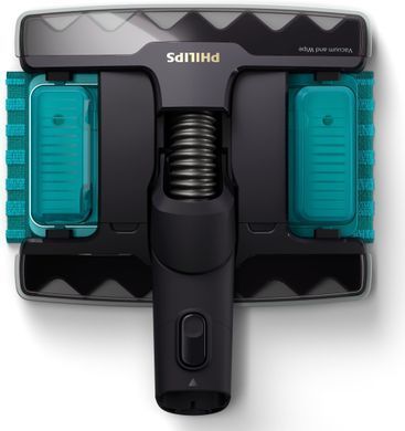 Пилосос Philips безпровідний Aqua Plus, вологе прибирання, конт пил -0,6л, автон. робота до 80хв, НЕРА, турбощітка, LED підсвітка, насадка 360, чорний (XC8349/01) [12330]