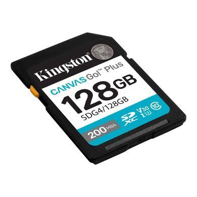 Карта пам'яті Kingston SD 128GB C10 UHS-I U3 V30 R200MB/s (SDG4/128GB) [108950]