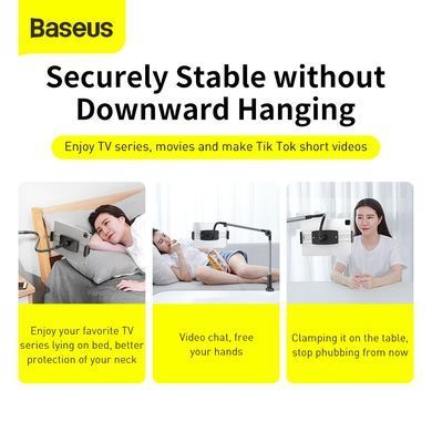 Тримач для мобiльного Baseus Otaku life rotary adjustment lazy holder Pro（Applicable for phone/ ipad) gray (LUZQ000013) [802732]