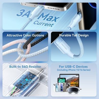 Кабель Vention USB - USB Type-C (M/M), 60W, 3A, 2 м, White (CTNWH) [604418]