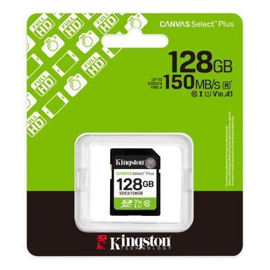 Карта пам`яті SDXC 128GB UHS-I Class 10 Kingston Canvas Select Plus R150MB/s (SDS3/128GB) [613351]