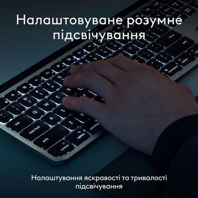 Клавiатура бездротова Logitech MX Keys S for Mac Space Grey (920-011637) [606021]