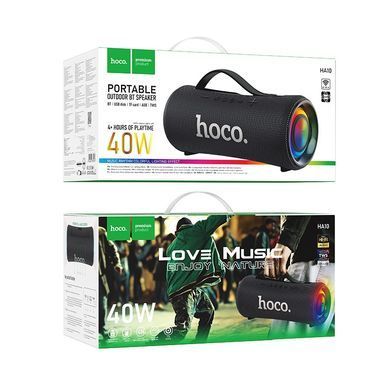Портативна колонка HOCO HA10 Oleada outdoor BT speaker, 20W*2, Black (6942007635608) [806378]