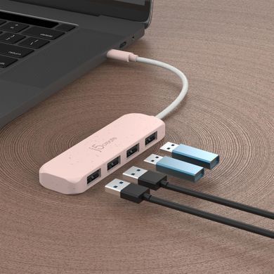 USB-хаб J5create 4 USB-A Red (JCH341ER-N) [618221]