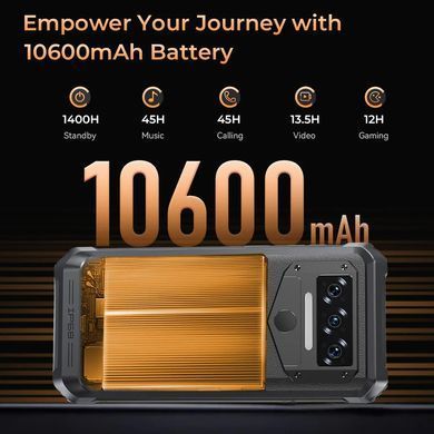 Смартфон Oukitel WP38 6.52" HD /6GB/256GB/ MT8788 / 10600mAh / IP68 / 13+5Мп NFC Black (6931940752398) [400696]