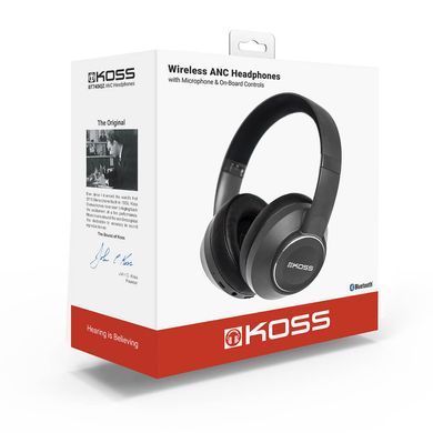 Навушники Over-Ear Koss BT740iQZ, BT 5.0, ANC, Wireless, Mic, Чорний (196718.101) [17185]