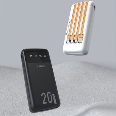 УМБ Dudao 20000mAh K6Pro+ 10W USB-A,USB-C In/Out,with USB-C/Lightning/MicroUSB/USB-A cables Black (6977196682393) [404933]
