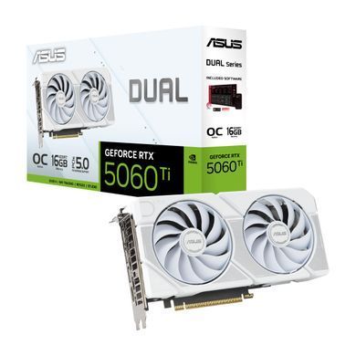 Відеокарта ASUS GeForce RTX 5060 TI 16GB GDDR7 OC DUAL-RTX5060TI-O16G-WHITE білий (90YV0MH6-M0NA00) [110427]
