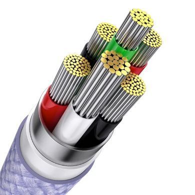 Кабель Baseus Flash Series Ⅱ One-for-three Fast Charging Data Cable USB to M+L+C 66W 1.2m Purple (CASS040005) [802626]