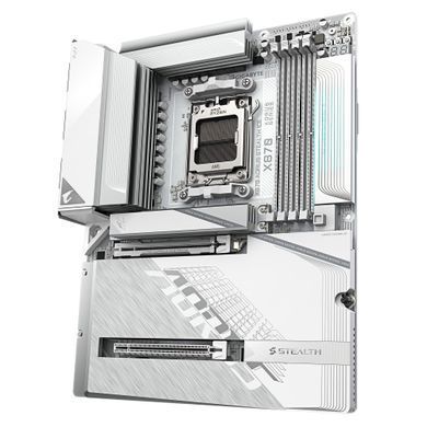 Материнська плата GIGABYTE X870 A STEALTH ICE sAM5 X870 4xDDR5 M.2 HDMI Wi-Fi BT ATX (X870_A_STEALTH_ICE) [111672]