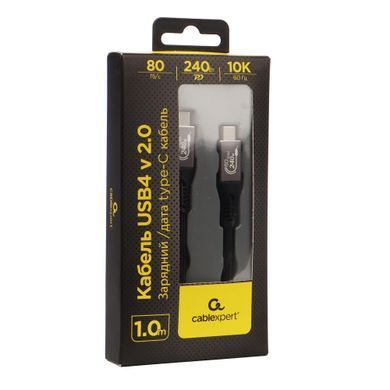 Кабель Cablexpert USB Type-C - USB Type-C (M/М), 240 Вт, 1 м, чорний (CCBP-USB4.2-CMCM240-1M) [619375]