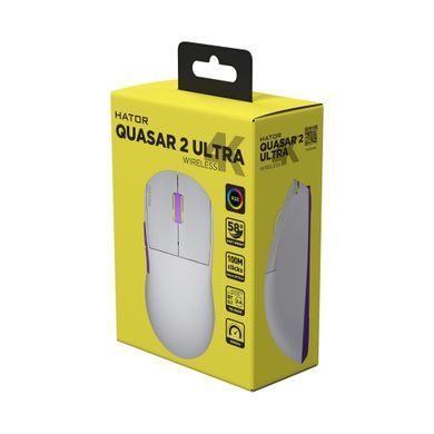 Миша бездротова Hator Quasar 2 Ultra 4K Wireless White/Lilac (HTM571WL) [616825]