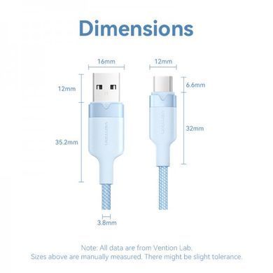Кабель Vention USB - USB Type-C (M/M), 60W, 3A, 2 м, White (CTNWH) [604418]