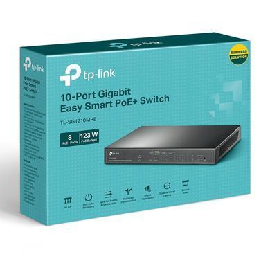 10-портовий гігабітний комутатор з 8 РоЕ+ портами, (TL-SG1210MPE) [500875]