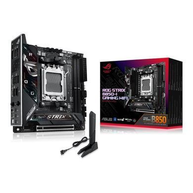 Материнcька плата ASUS ROG STRIX B850-I GAMING WIFI sAM5 B850 2xDDR5 M.2 HDMI USB Type-C Wi-Fi BT mITX (90MB1K30-M0EAY0) [109167]