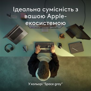 Клавiатура бездротова Logitech MX Keys S for Mac Space Grey (920-011637) [606021]
