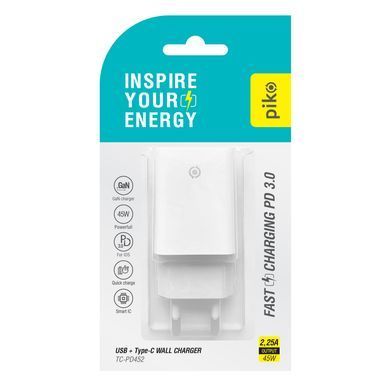 Мережевий зарядний пристрій Piko TC-PD452 (1USB-Cx3A, 1USBx3A) 45W White (1283126597787) [603358]