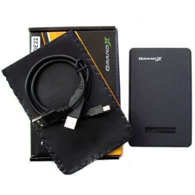 Зовнішня кишеня Grand-X для підключення SATA HDD 2.5", USB 2.0, пластик (HDE22) [607024]