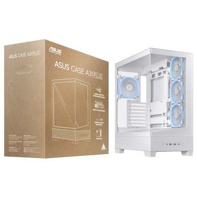 Корпус Asus A31 Plus White Tempered Glass без БЖ (90DC00R3-B19000) [614352]