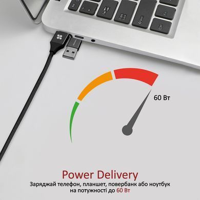 Кабель Promate PentaPower USB + USB Type-C - Lightning + micro USB + USB Type-C (M/M), 3 A, 60 W, 1.2 м, Black (pentapower.black) [604312]
