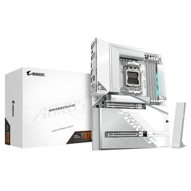 Материнська плата GIGABYTE X870 A STEALTH ICE sAM5 X870 4xDDR5 M.2 HDMI Wi-Fi BT ATX (X870_A_STEALTH_ICE) [111672]