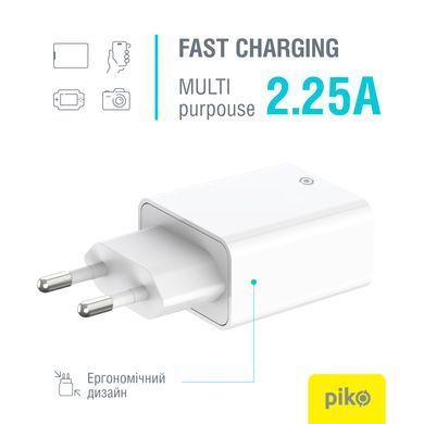 Мережевий зарядний пристрій Piko TC-PD452 (1USB-Cx3A, 1USBx3A) 45W White (1283126597787) [603358]