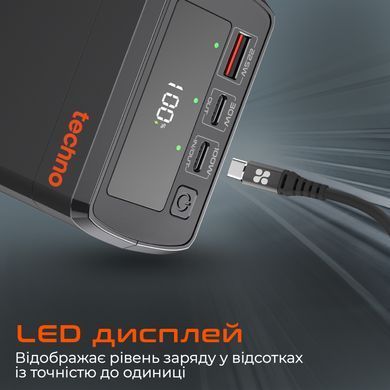 Універсальна мобільна батарея Techno 38000mAh PD 130W QC 3.0 Black (PDC130) [603514]