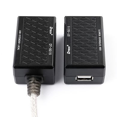 Кабель продовжувач USB 2.0 AM-AF, 60.0м (USB по витій парі RJ 45) Dtech (DT-5015) [402375]