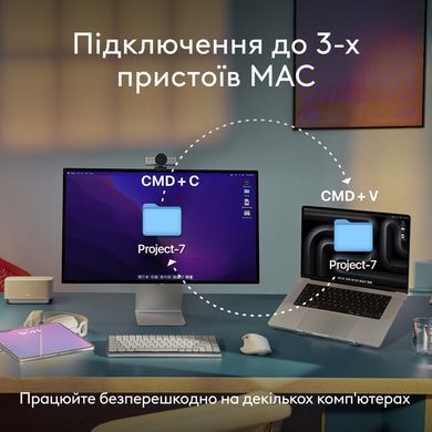 Клавiатура бездротова Logitech MX Keys S for Mac Space Grey (920-011637) [606021]