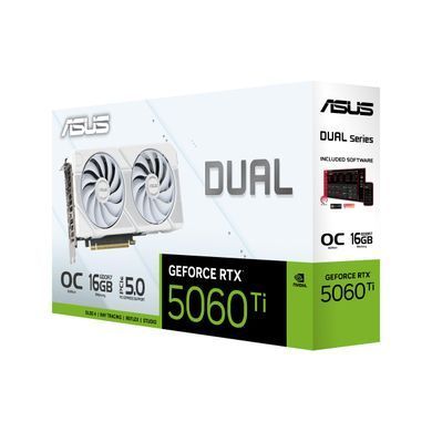 Відеокарта ASUS GeForce RTX 5060 TI 16GB GDDR7 OC DUAL-RTX5060TI-O16G-WHITE білий (90YV0MH6-M0NA00) [110427]
