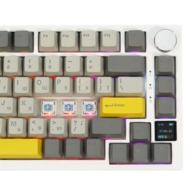 Клавіатура бездротова Epomaker AK820 Pro 75% Flying Fish Switch Hot-Swap (2.4G/BT/USB) RGB UA White (AK820-PRO-W-FF) [606085]