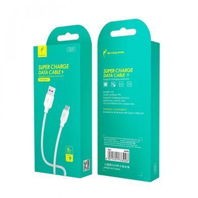 Кабель SkyDolphin S56T Super Fast TPE USB - USB Type-C (M/M), 1 м, White (SDUSB-000572) [604259]