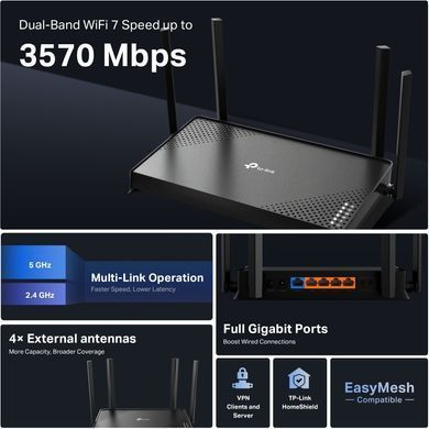 Бездротовий маршрутизатор TP-Link BE3600 (ARCHER BE220) [204325]