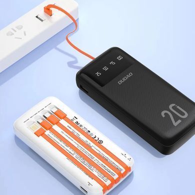 УМБ Dudao 20000mAh K6Pro+ 10W USB-A,USB-C In/Out,with USB-C/Lightning/MicroUSB/USB-A cables Black (6977196682393) [404933]
