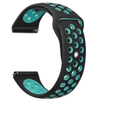 Ремінець BeCover Nike Style для Xiaomi Amazfit Bip/Bip Lite/Bip S Lite/GTR 42mm/GTS/TicWatch S2/TicWatch E Black-Blue (705701) [604659]