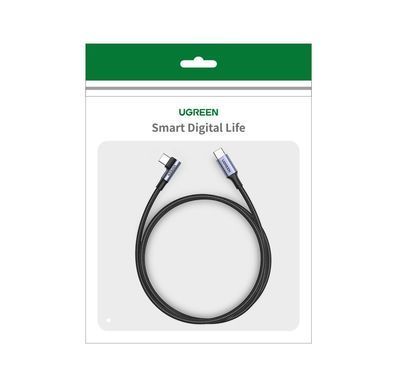 Кабель UGREEN US334 USB-C to USB-C PD Fast Charging 90 Degree Cable 5A Max Black 2m (UGR-70645) [806658]