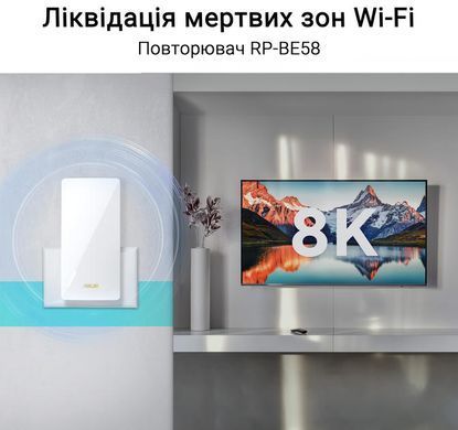 Розширювач покриття WiFi ASUS RP-BE58 AX3000 1xGE LAN, MESH (90IG09J0-MO0C00) [105254]