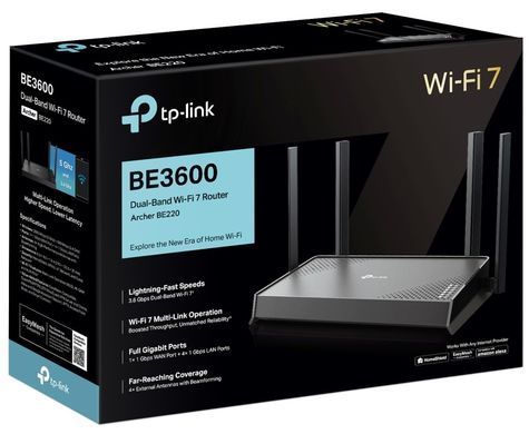 Бездротовий маршрутизатор TP-Link BE3600 (ARCHER BE220) [204325]
