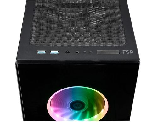 Корпус FSP 2xUSB3.0, fans ARGB F:3x12cm+ARGB R:1x12cm, без БЖ ATX (CMT340) [402918]