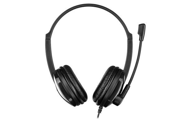 Гарнітура ПК стерео On-ear 2E CH12 mini-jack, omni-mic, 1.2м, чорний (2E-CH12SJ) [107153]