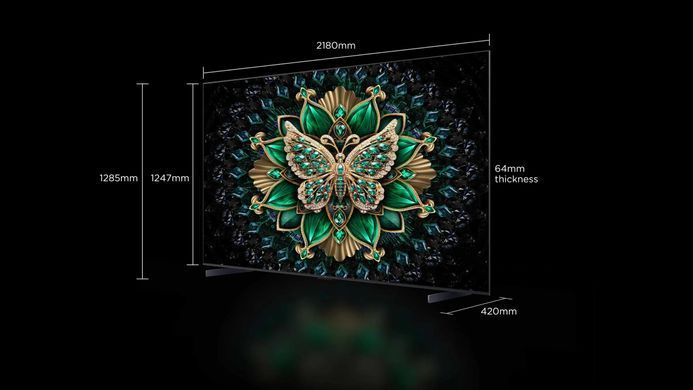 Телевізор 98" TCL MiniLED 4K 144Hz Smart Google TV Titan ONKYO sound (98C61K) [114189]