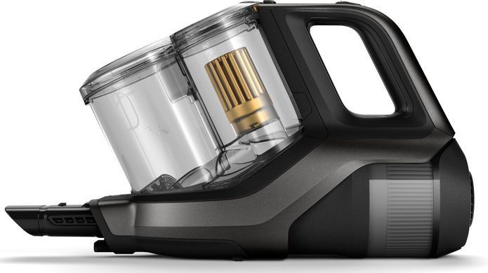 Пилосос Philips безпровідний Aqua Plus, вологе прибирання, конт пил -0,6л, автон. робота до 80хв, НЕРА, турбощітка, LED підсвітка, насадка 360, чорний (XC8349/01) [12330]