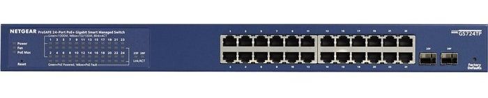 Комутатор NETGEAR GS724TPv2 24x1GE PoE+(190Вт), 2xSFP, керований L2 (GS724TP-200EUS) [14969]