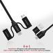 Кабель Promate PentaPower USB + USB Type-C - Lightning + micro USB + USB Type-C (M/M), 3 A, 60 W, 1.2 м, Black (pentapower.black) [604312], фото 2