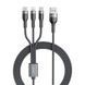 Кабель Remax RC-070th Sury2 USB - Lightning + micro USB + USB Type-C (M/M), 1 м, Grey (6972174156781) [604085], фото 1
